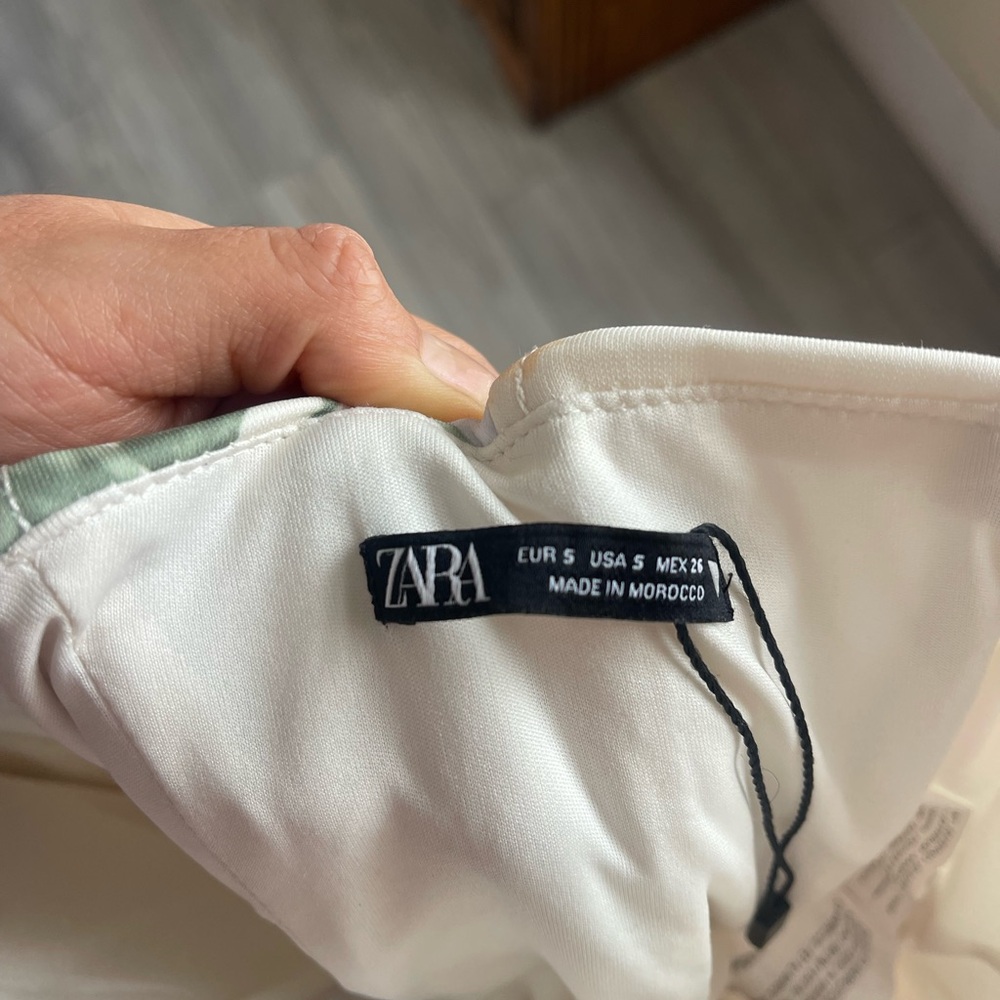 Zara Floral Strapless Blouse - Pink and Yellow - Picture 4 of 4